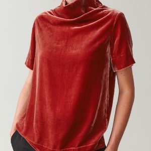 Gorgeous COS velvet burnt orange top size 10 EUC
